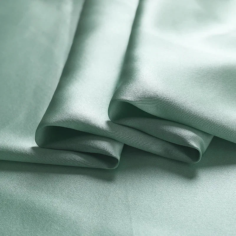15Colors!55'' Wide 19MM Dyed Silk Crepe Satin Plain Fabric by Yard for Dress Shirt Clothes Cheongsam Pants DIY Sewing Summer Material Y003