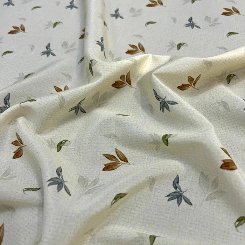 18 Momme 55''Width Silk Crepe de Chine Fabric for Sewing Blouse,Dresses,Pajamas DIY Crafts,Stretch Silk Spandex Soft Thin Material(Printed on Beige,1yards)  D1305