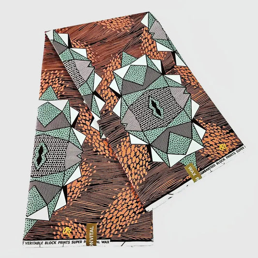 24*24Yarns African Style Printed Wax Batik Cotton Fabric,115CM Wide 6Yards Long,Spring Summer Clothes Dress Pants Sofa DIY Sewing Material R843