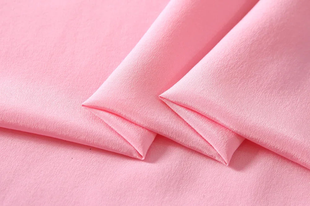 45'' Wide 16MM Solid Color Silk Crepe de Chine Fabric for Summer Soft Dress Shirt Clothes Cheongsam DIY Sewing Material Y051