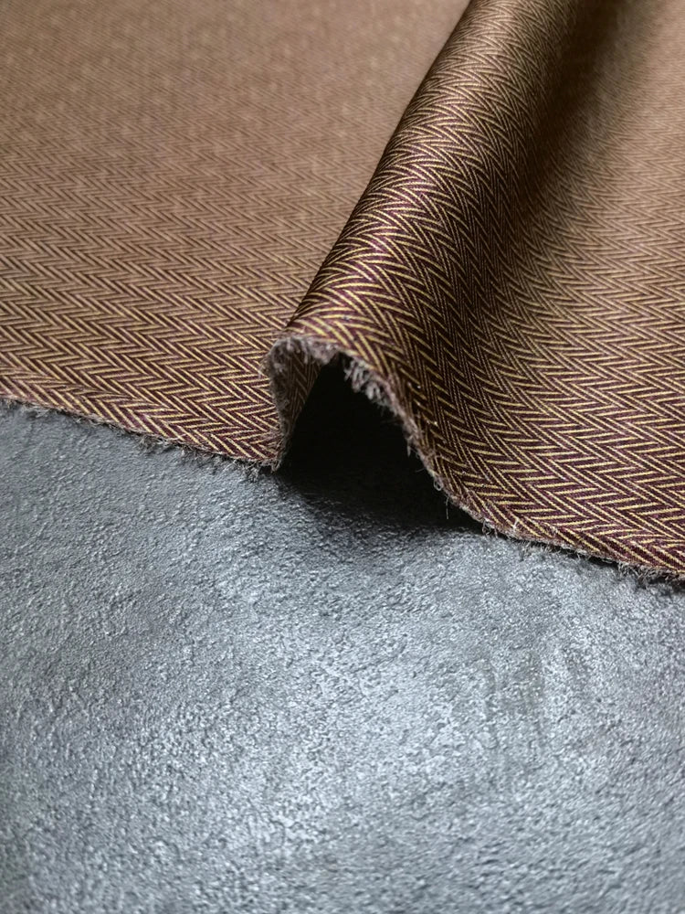55'' Wide 20MM Thickness Printed Stretch Coffee Color Twill Silk Fabric by Yard for DIY Sewing Summer Spring Plants Blouse Dress Cheongsam Silk Material D1210