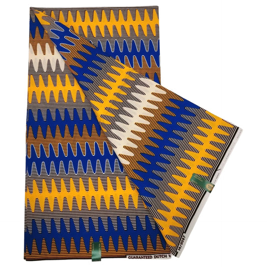 African Style Blue Orange Geometry Printed Cotton Wax Batik Fabric Sewing DIY Cushion Sofa Summer Clothes Dress Pants R1260