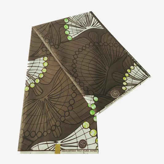 Spring Summer Cotton Fabric,24*24Yarns,115CM Wide Printed on Brown African Wax Fabric,Sewing Clothing Curtains Batik Cotton Fabric R776
