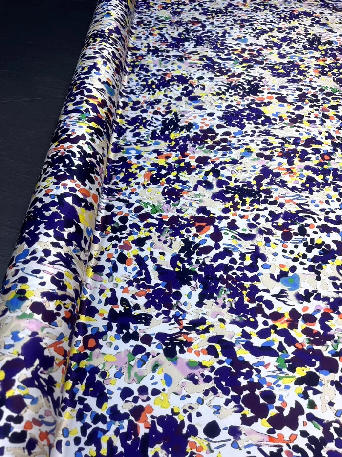 Printed Elastic Silk Satin Fabric for Summer Dress Clothes Cheongsam,118CM Wide 19MM, 93% Silk & 7% Spandex,DIY Sewing Material D1265