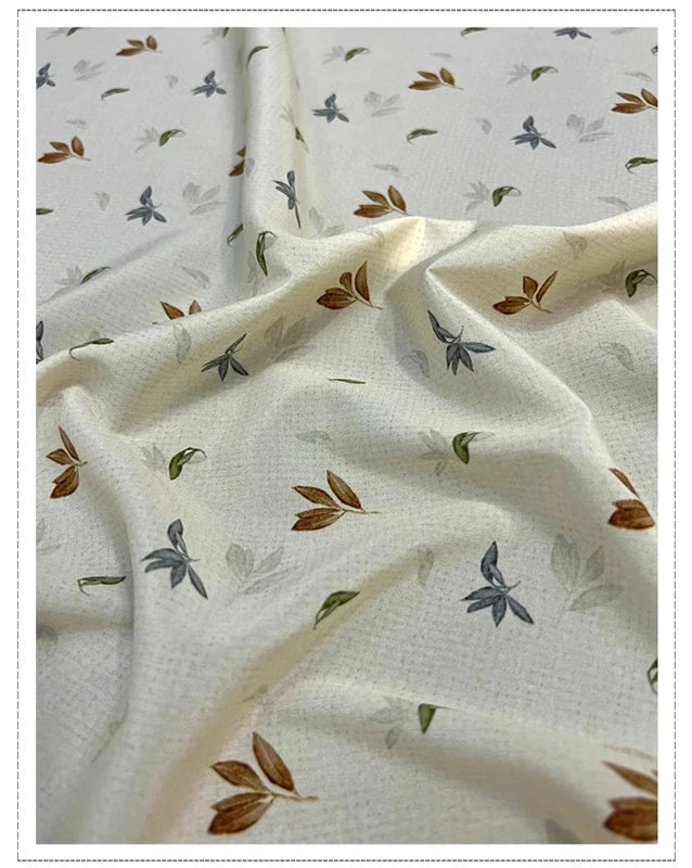 18 Momme 55''Width Silk Crepe de Chine Fabric for Sewing Blouse,Dresses,Pajamas DIY Crafts,Stretch Silk Spandex Soft Thin Material(Printed on Beige,1yards)  D1305