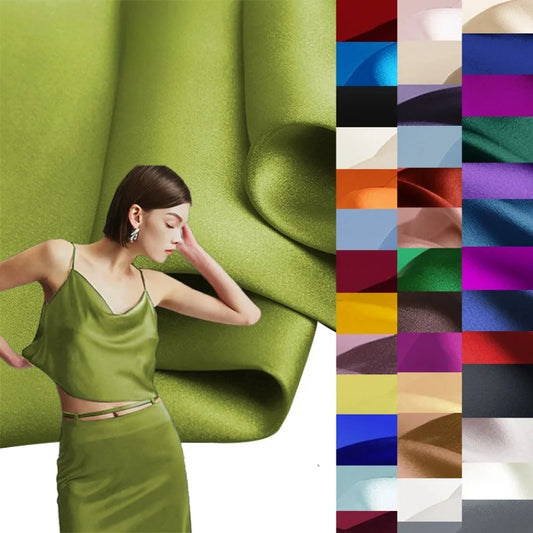 96 Colors Available 45'' Wide 16MM Thin Black White Silk Crepe Plain Fabric,Solid Color DIY Sewing Summer Dress Pajamas Material R1212