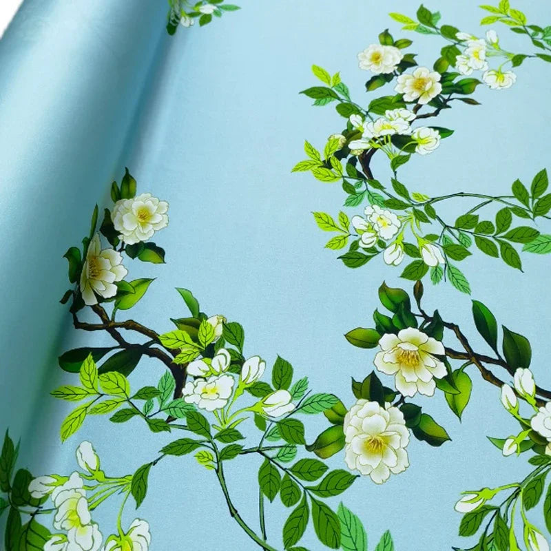 120*120CM 19MM Floral Print 93% Silk 7% Spandex Stretch Silk Satin Fabric for Green Dress Cheongsam Pants,DIY Sewing Material D1159