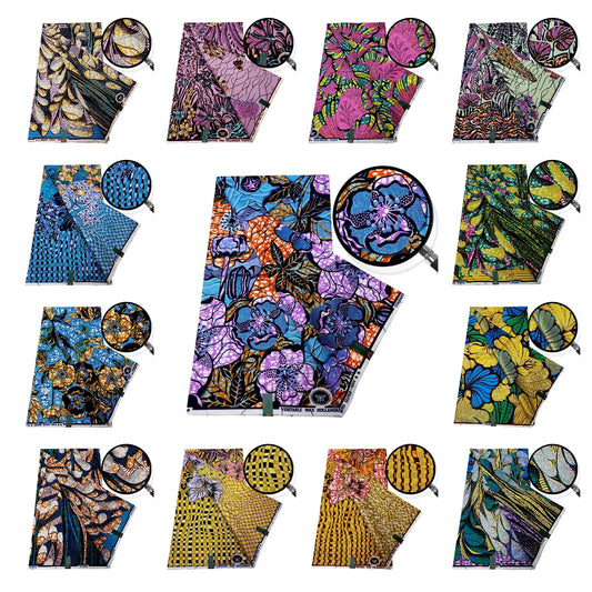 13Patterns African Batik Fabric,24*24Yarns Printed Cotton Wax Fabric for Clothing Accessories,Summer Spring DIY Material R873