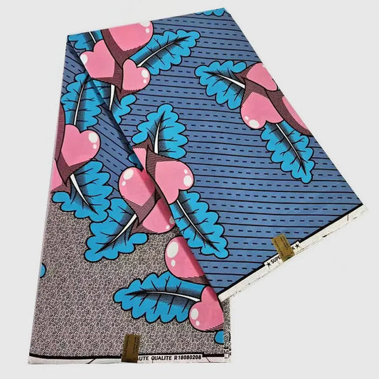 Printed Gray Blue 100% Cotton Ankara African Batik Fabric - Spring & Summer Dress Clothing Curtains,DIY Sewing Material R817