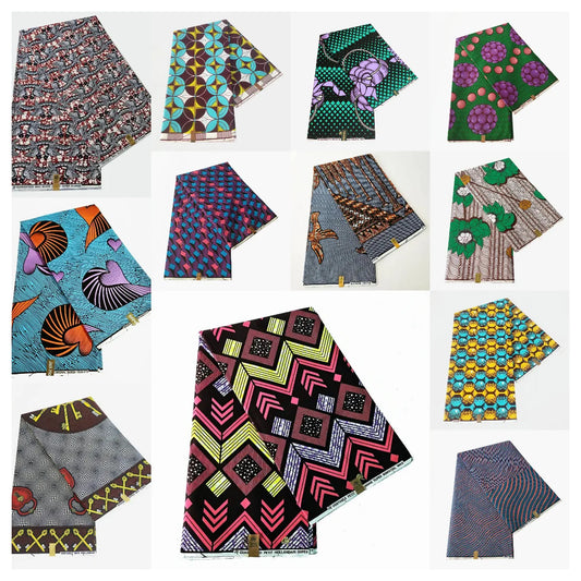 12 Patterns Available,African Style Printed Cotton Wax Fabric for Sewing Cushions Summer Clothing-Perfect for Home Decor DIY Material R1053