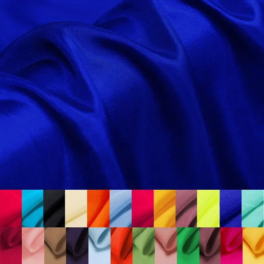 45'' Wide 8MM Thin Solid Color Blue Red Silk Habotai Fabric by Yard for Summer Dress Shirt Suit Pants Pajamas DIY Sewing Material F002
