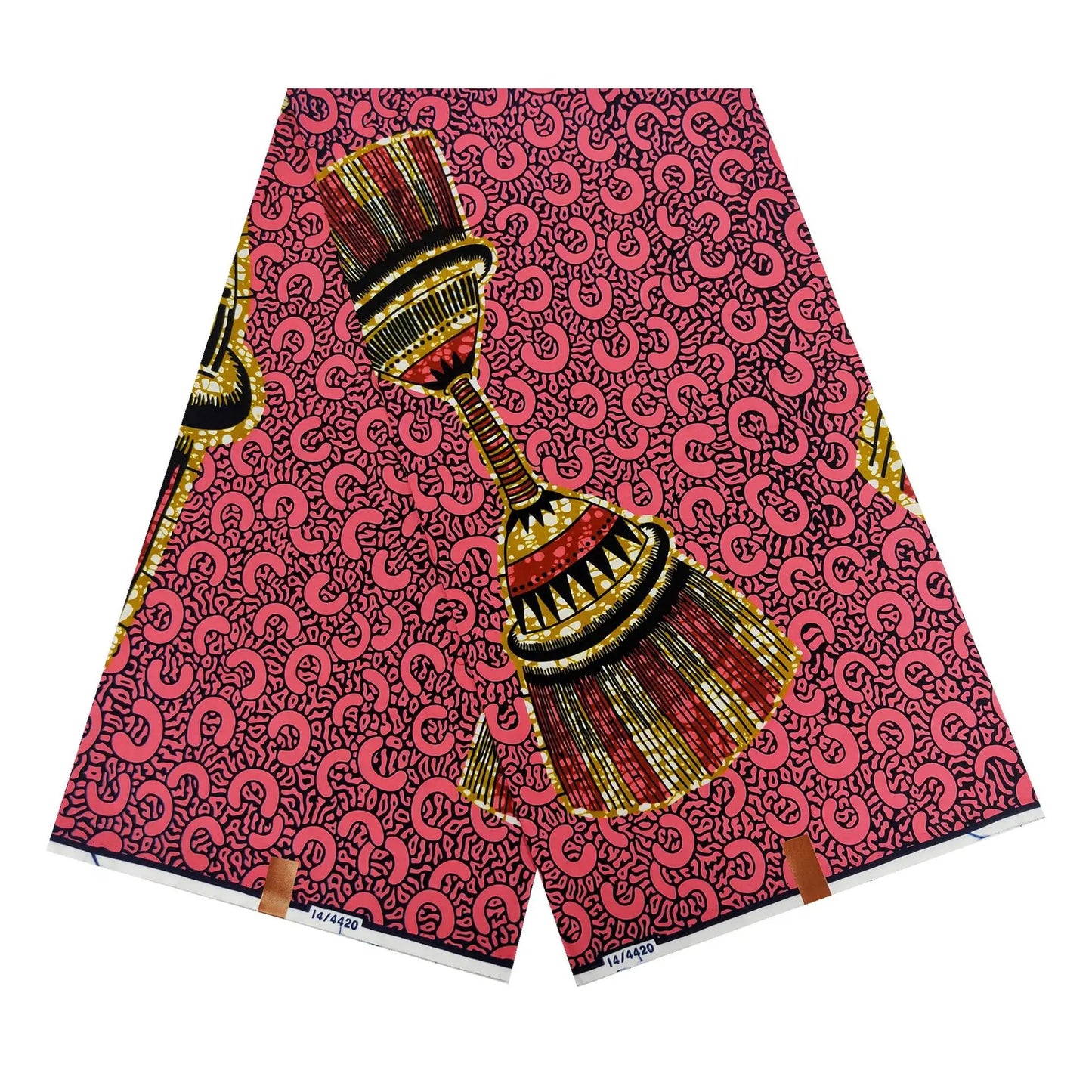 Cotton Batik Fabric, 6 Yards Long 24*24Yarns,African Drum Prints Wax Material for DIY Sewing Summer Spring Clothing Curtains R914