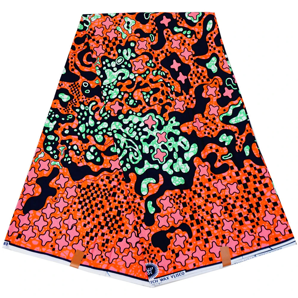16Patterns Available Vibrant Printed African Wax Batik Fabric for Clothes and Cushions DIY Summer Cotton Material-6 Yards R1113
