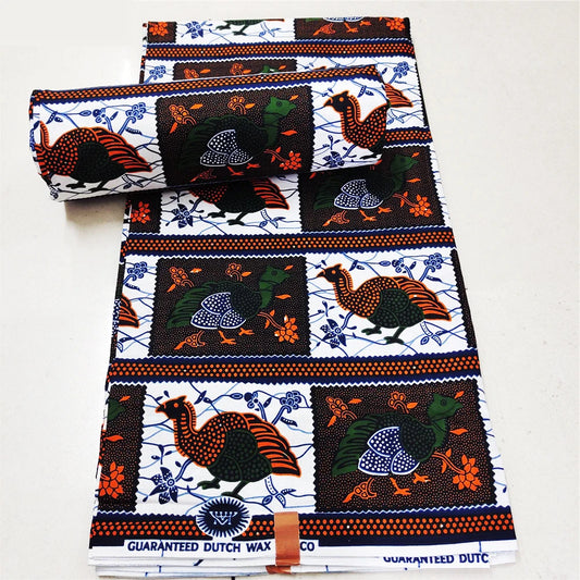 African Traditional Printed Cotton Wax Fabric,100% Cotton Batik Fabric for diy Sewing Clothing and Cushions,115CM Wide 6Yards Long R805