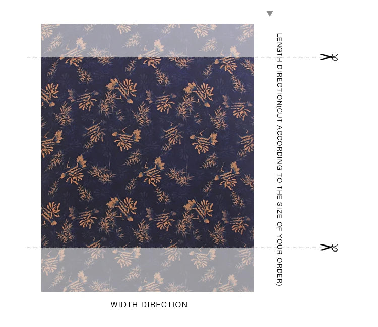 Gambiered Gauze Silk Fabric with Floral on Dark Blue Printed Design for Cheongsam Horse Face Skrit Dress,47'' Wide 25MM,Stretch DIY Sewing Material E1558