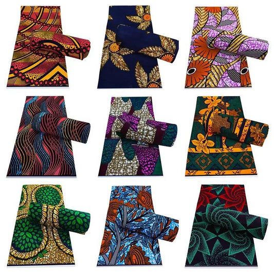 43 Patterns Print 100% Cotton Batik Fabric,African Wax Material for DIY Sewing Summer Clothing-6 Yards Long 115CM Wide R1117