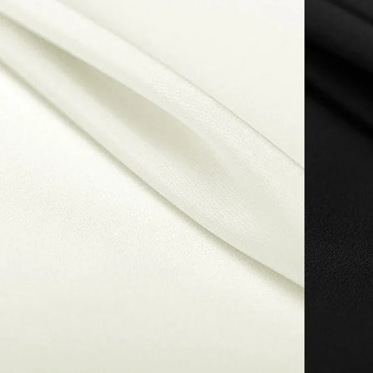45'' Wide 40MM Black White Solid Color Heavy Silk Crepe de Chine Fabric by Yard for Spring Autumn Dress Jacket Clothes Pants DIY Sewing Material F050