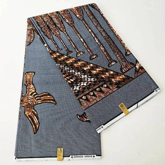 Metal Color Printed Gray African Ankara Style Printed Cotton Wax Batik Fabric for Dress Cushions,Perfect for Home Decor R1049aya