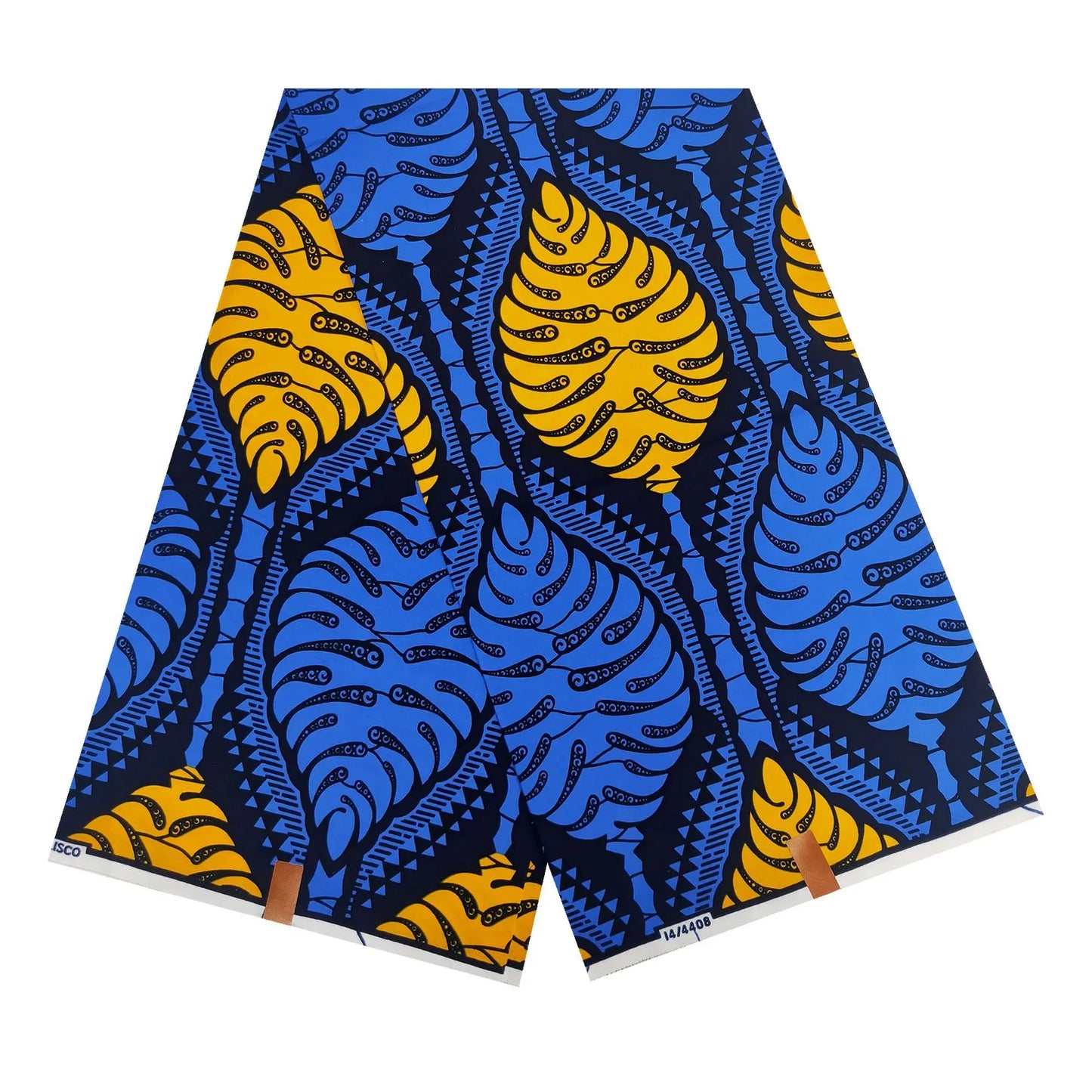 DIY-Ready Yellow and Blue Printed African Wax Batik Fabric,DIY Sewing Clothes Pants Sofa Material,100% Cotton,6 Yards Long R963