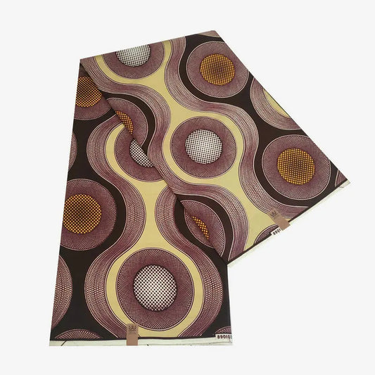 6 Yards Long African Style Geometry Print Wax Fabric for DIY Sewing,Batik Cotton Fabric,24*24Yarns Texture,115CM Wide DIY Sewing Material R1034