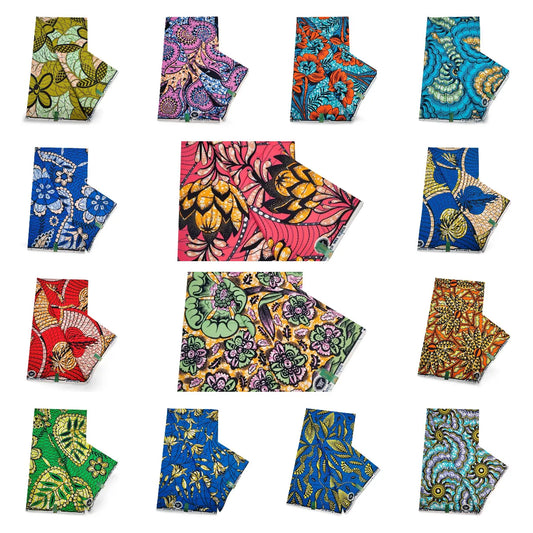 15 Patterns Prints Available Summer Dress Clothing Sofa Curtain African Wax Batik Fabric-Cotton-6 Yds Long 115CM Wide R1095