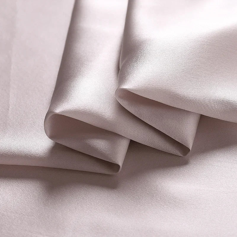 15Colors!55'' Wide 19MM Dyed Silk Crepe Satin Plain Fabric by Yard for Dress Shirt Clothes Cheongsam Pants DIY Sewing Summer Material Y003