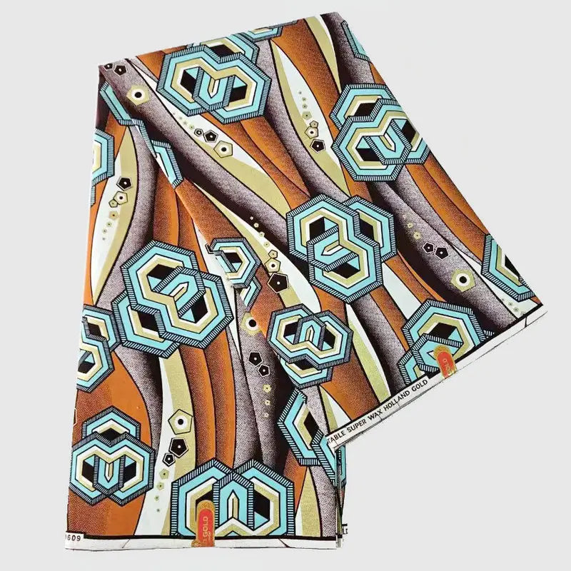 5 Patterns Available,100% Cotton Batik Fabric with African Wax Print for DIY Sewing Summer Clothing Sofa-6 Yards Long R1118