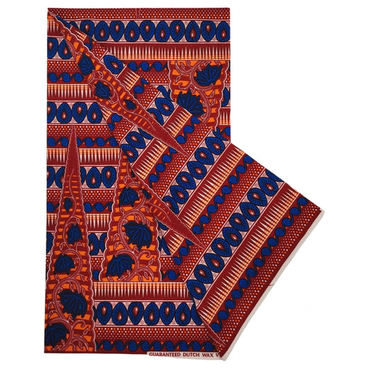 Cotton Fabric with Print for Sewing-6 Yards Long Dark Red African Wax Batik Fabric for Cushion Sofa Summer Clothes Pants R1251