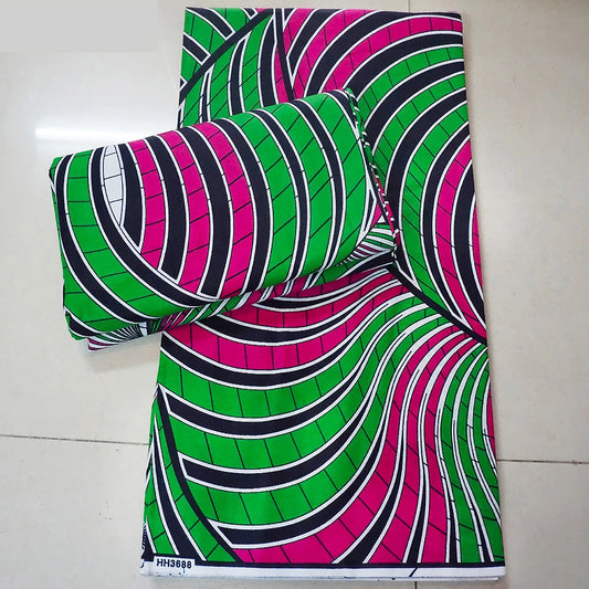 Pink Green Geometric Design Printed Fabric in African Wax Style,Summer Spring Cotton Batik Clothes Cushion Sofa DIY Material R922