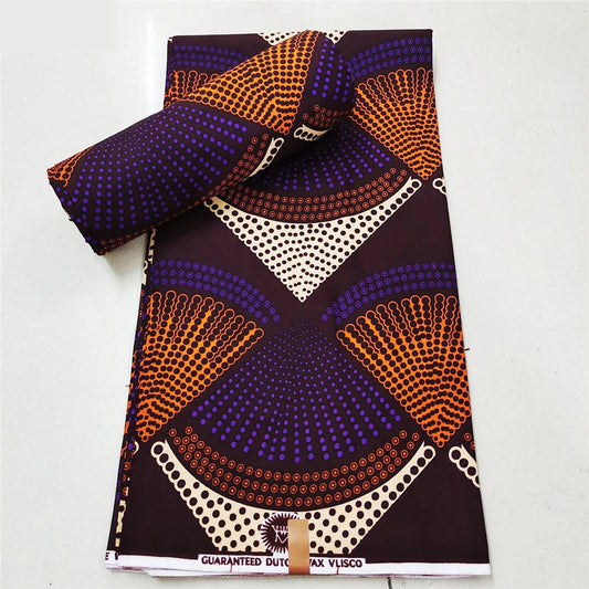 African Wax Batik Cotton Fabric with Regular Spots Printed,24*24 Yarns 6 Yards Longx115cm Wide for DIY Cushion Clothes Sofa R749