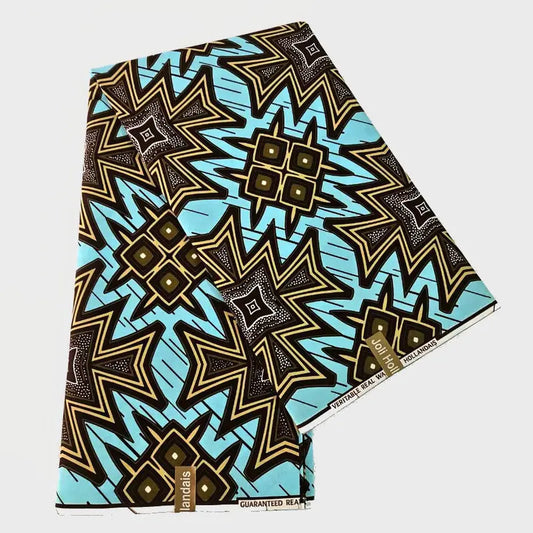 Batik Fabric,24x24Yarns African Style Geometry Print Wax Material for Sewing Summer Clothing Curtains Sofa DIY 6Yards Long R902