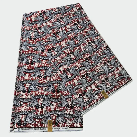 African Style Printed Wax Fabric for Sewing Crafting,115CM Wide 24*24Yarns,Batik Cotton Fabric for Summer Clothes Cushion R990