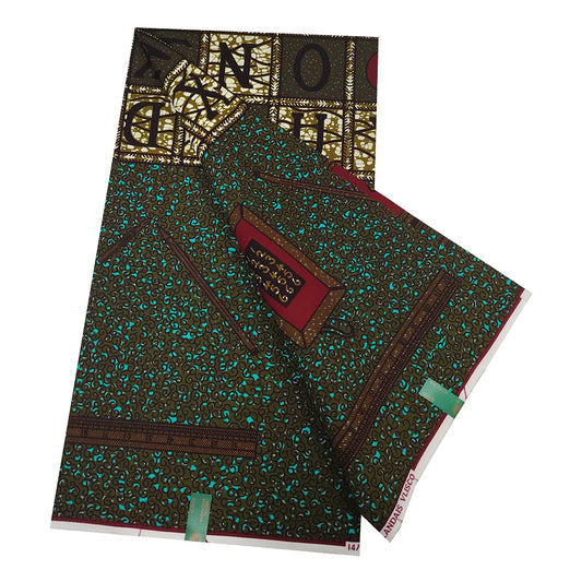6 Yards Long 24*24Yarns,African Style Printed Wax Batik Fabric for Clothing Curtains and Cotton Summer DIY Sewing Fabric R984