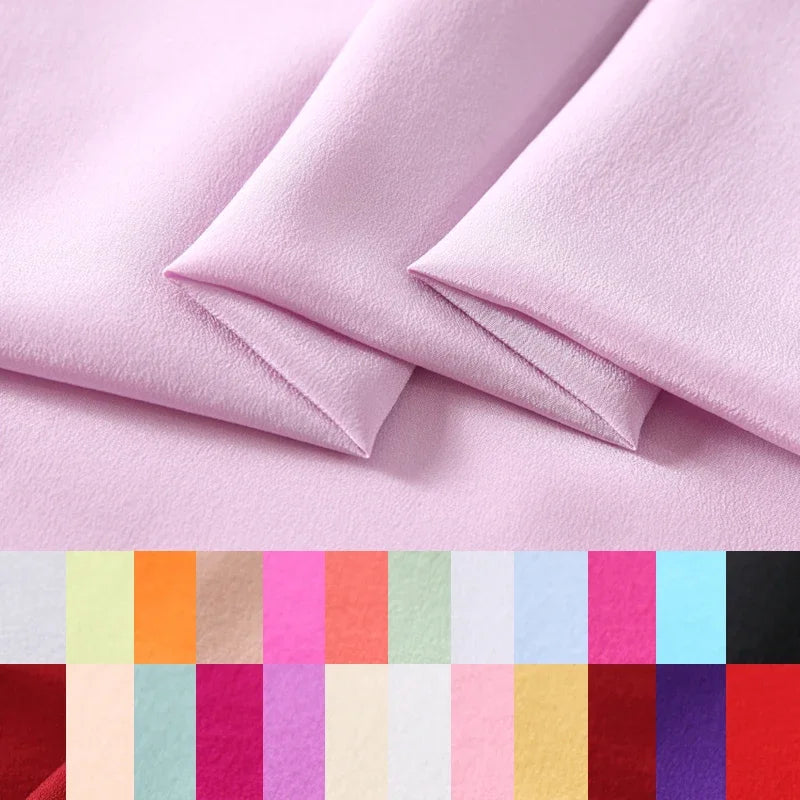 45'' Wide 16MM Solid Color Silk Crepe de Chine Fabric for Summer Soft Dress Shirt Clothes Cheongsam DIY Sewing Material Y051