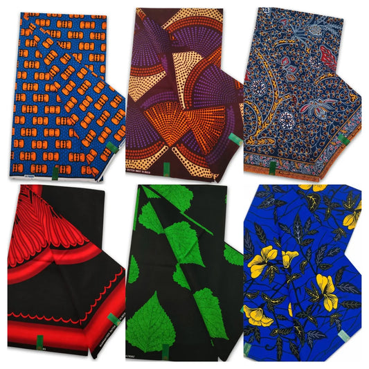 African Wax Fabric with Prints,Cotton Batik Material Great for DIY Sewing Summer Clothing Pants,7 Patterns Available R1097