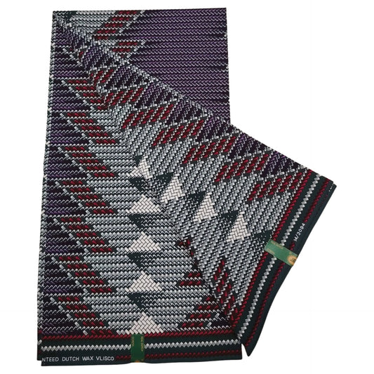 Gray Rhombus Print African Wax Batik Fabric-Cotton Material for Sewing Cushion Covers Sofa Upholstery Clothes,6Yards Long R1229