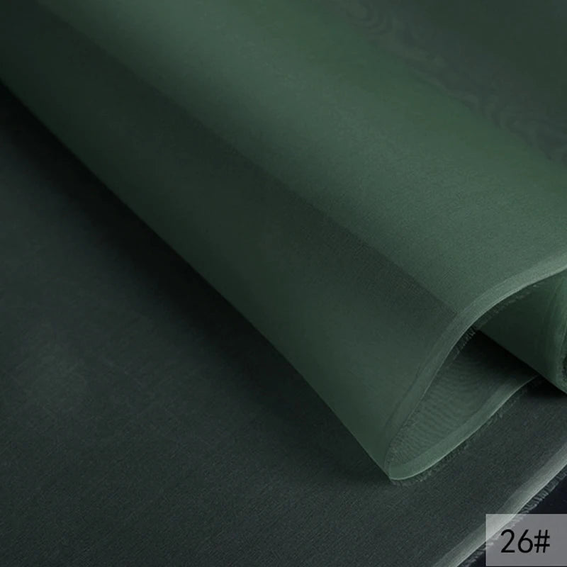 46Colors Available!55'' Wide 5MM Solid Color White Yellow Green Silk Organza Fabric by Yard for Bubble Dress DIY Clothing Stiff Thin Fabric DIY Sewing Material F111