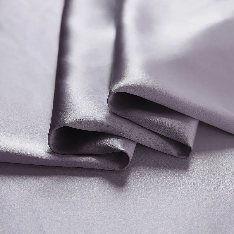 15Colors!55'' Wide 19MM Dyed Silk Crepe Satin Plain Fabric by Yard for Dress Shirt Clothes Cheongsam Pants DIY Sewing Summer Material Y003