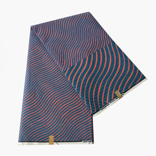 African Style Geometry Printed Wax Fabric with Unique Batik Design Clothing Cushion-100% Cotton DIY Material,6 Yards Long R1063