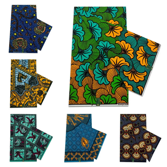 6 Patterns Available African Style Print Wax Fabric for Sewing,Cotton Batik Material for Summer Clothing Sofa,6 Yards Long R1084