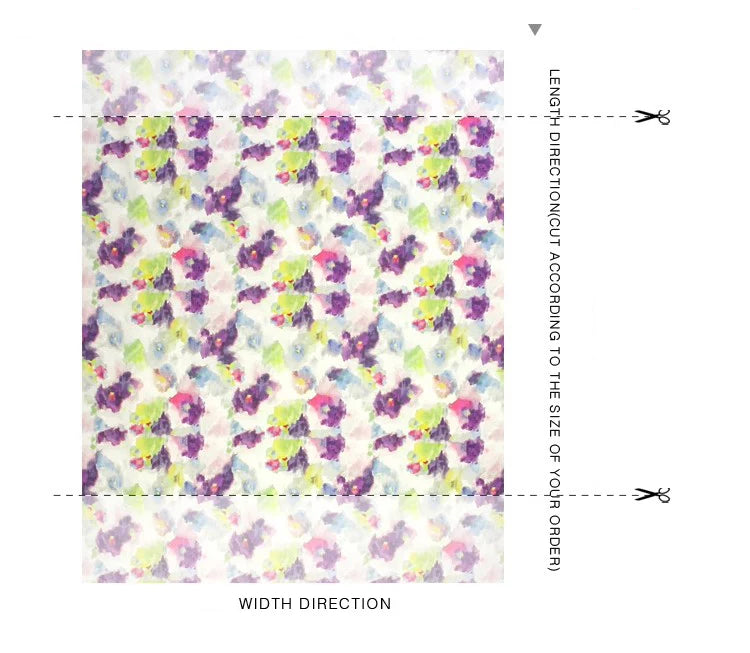 18m/m Spandex Mulberry Silk Crepe de Chine Fabric for Sewing Comfortable Dresses,Pajamas,Clothing,Pants or DIY Crafts Material 55" Wide Sold by 1 Meter 1 Yard(Purple Floral Print on White) D1320