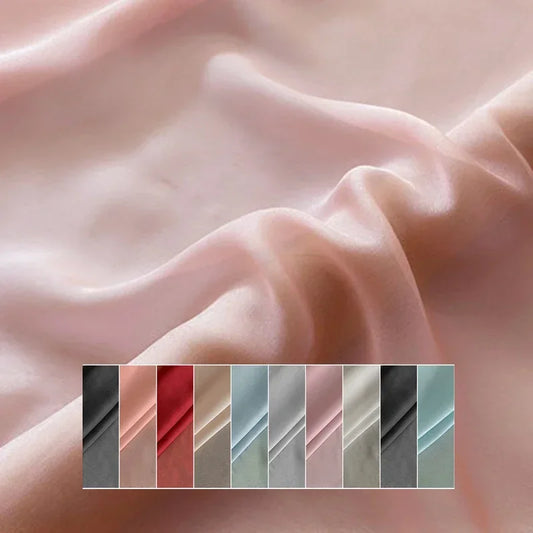 12Colors Available 55'' Wide 6MM Solid Color Thin Silk Chiffon Fabric Summer Dress Scarf by 1 Yard DIY Sewing Material X056