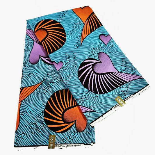 Orange Purple Conch Batik Fabric 24x24Yarns African Style Prints Blue Wax Cotton Material for Sewing Clothes Curtains Sofa DIY R903