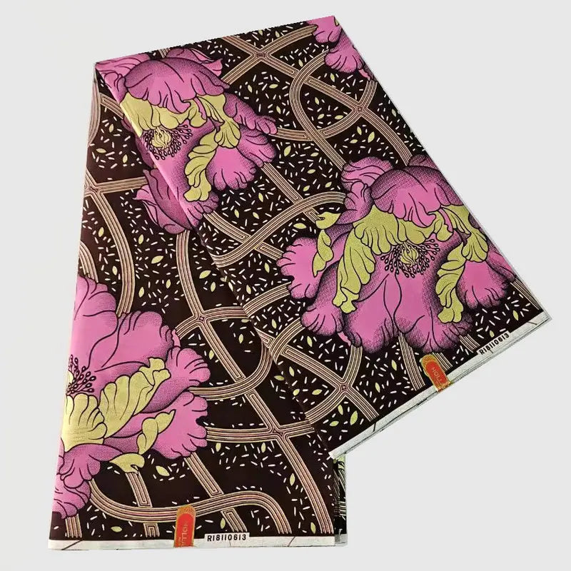 5 Patterns Available,100% Cotton Batik Fabric with African Wax Print for DIY Sewing Summer Clothing Sofa-6 Yards Long R1118