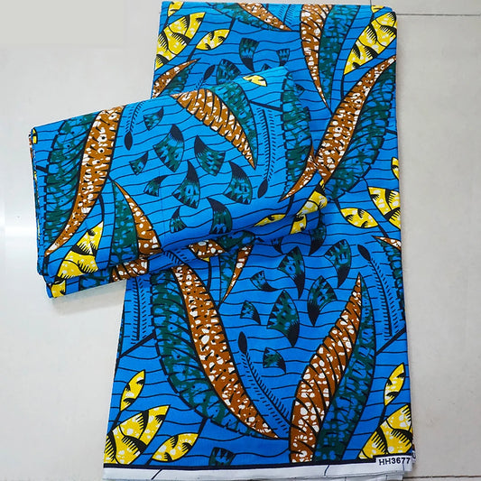 African Wax Fabric with Printed on Blue,100% Cotton Batik Material for Spring Clothing Summer Jacket Sofa DIY Fabric R906