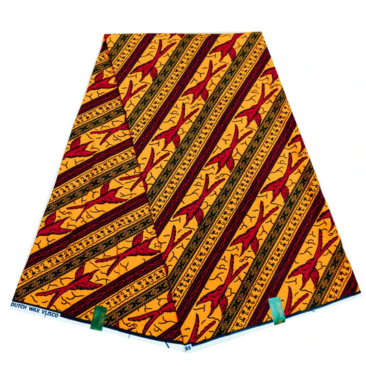African Style Birds Printed Stripe Yellow Wax Fabric for Sewing Crafting,Summer Clothing Cushion Sofa Batik Cotton Fabric R996