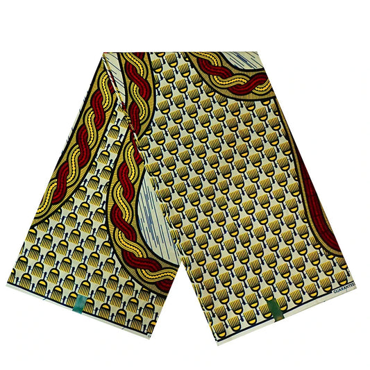 African Style Printed Cotton Batik Fabric,Spring Summer Wax Fabric for DIY Sewing Curtains Clothing Sofa,6Yards Long Fabric Material R818